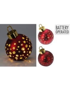 Bola de navidad led roja mate, blanco cálido, modelos variados ø15 cm