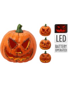 Calabaza halloween con led, eps, a pilas, 14 x 14 x 16 cm, 3 modelos