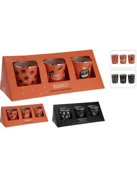 Velas aromáticas halloween, colores variados.