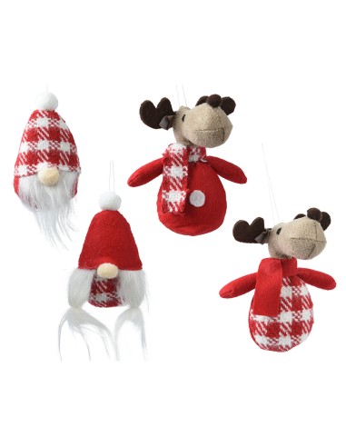 Adornos navideños para colgar 14cm, 4 modelos.