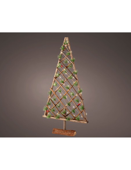 Árbol decorativo microled de madera, 80 cm