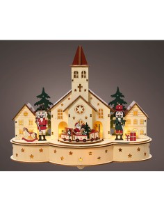 Escena de cascanueces navideños, 30x14x24,5cm.