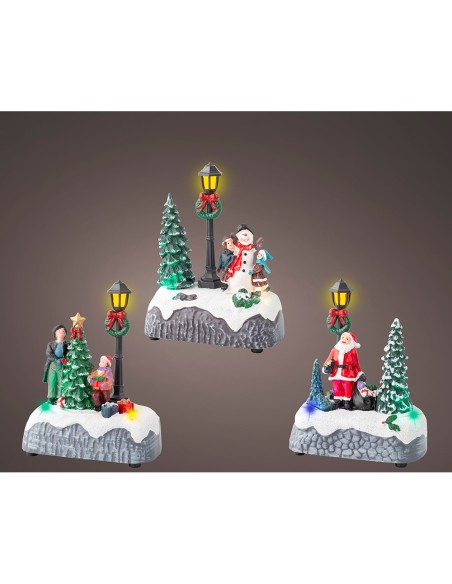 Figura navideña led con farola, 3 modelos