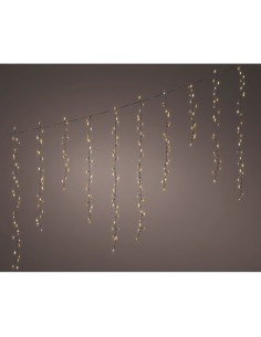 Cortina led parpadeante, 256 leds, 375x60cm blanco cálido.