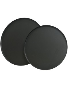 Bandejas redonda de acero negro mate 2 medidas, ø35 cm y ø30 cm