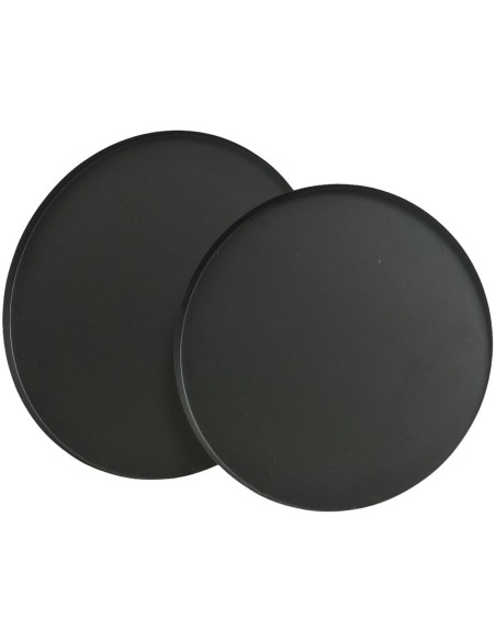 Bandejas redonda de acero negro mate 2 medidas, ø35 cm y ø30 cm
