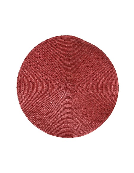 Mantel individual color rojo redondo, ø38 x 0,2 cm
