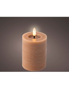 Vela de cera led color marrón ø7 x 11,2 cm