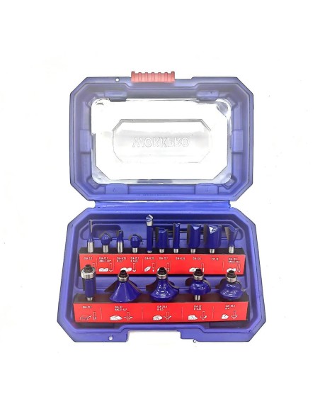 Fresa para madera 6,35mm, juego 15 piezas. workpro