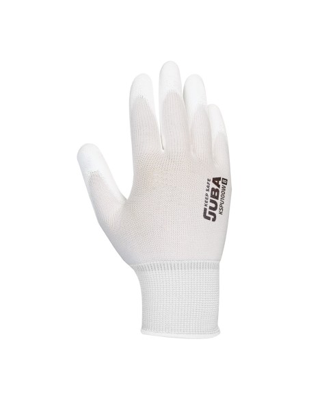 Guante poliéster con palma poliuretano, keep safe, blanco, t-06