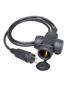 Triple aereo bipolar h07rn-f 3g1,5mm con clavija, 1,5m. kopp