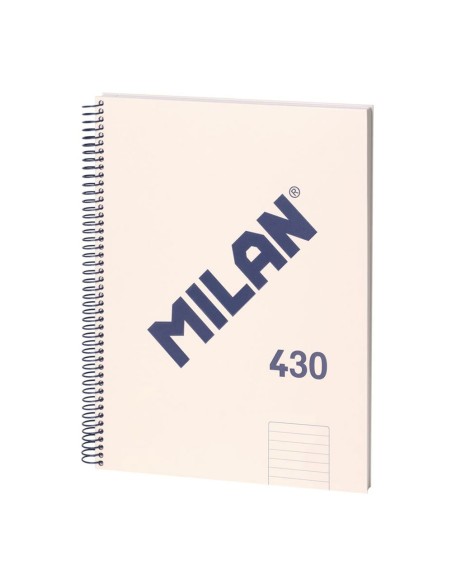 Cuaderno a4 con espiral pautado 7 mm beige