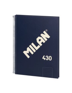 Cuaderno a4 con espiral pautado 7 mm azul marino