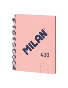 Cuaderno a4 con espiral pautado 7 mm rosa