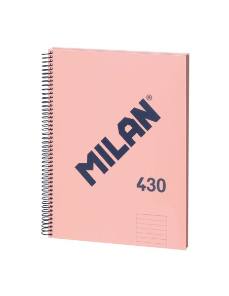 Cuaderno a4 con espiral pautado 7 mm rosa