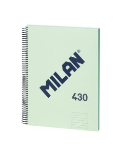 Cuaderno a4 con espiral pautado 7 mm verde