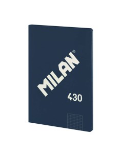 Cuaderno a4 cuadriculado encolado azul marino