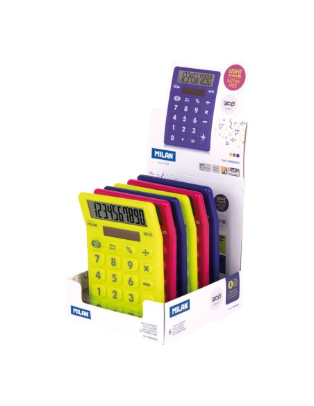 Calculadora serie acid colores surtidos expositor 6 uds
