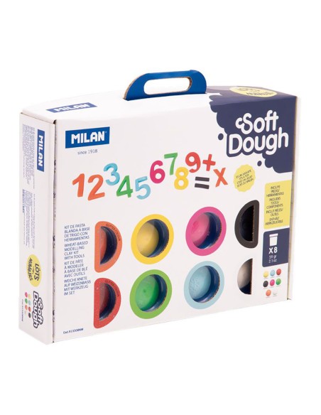 Maletín pasta blanda soft dough 8 botes 59 g con herramientas "números"