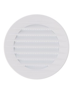 Rejilla ventilación redonda empotrable con mosquitera ø80mm abs blanca