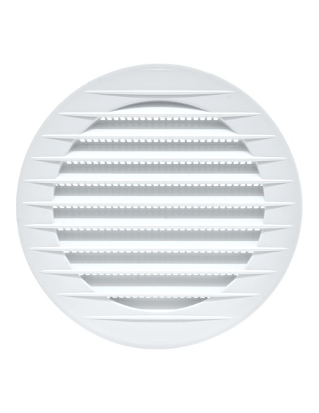Rejilla ventilación redonda empotrable con mosquitera ø100mm abs blanca