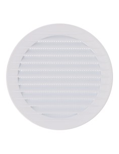 Rejilla ventilación redonda empotrable con mosquitera ø120mm abs blanca