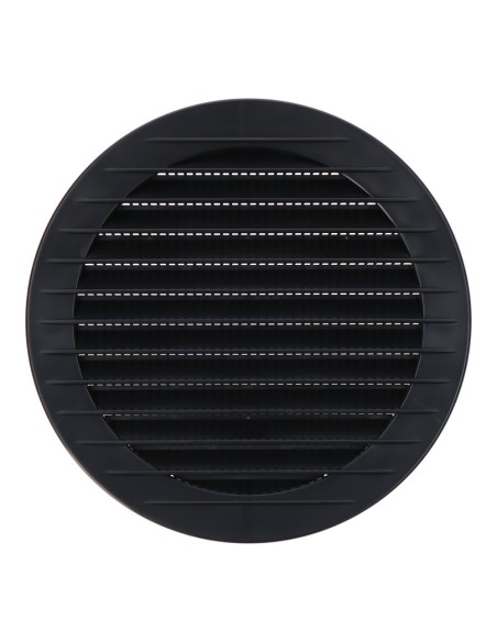 Rejilla ventilación redonda empotrable con mosquitera ø125mm abs gris antracita