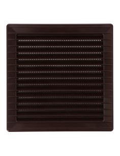 Rejilla ventilación cuadrada empotrable con mosquitera 140 x 140mm abs marrón