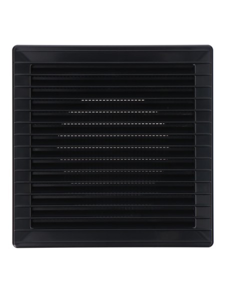 Rejilla ventilación cuadrada empotrable ø 100mm con mosquitera 170x170x10mm abs gris antracita