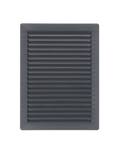Rejilla ventilacíón rectangular empotrable con mosquitera abs 135x205mm gris