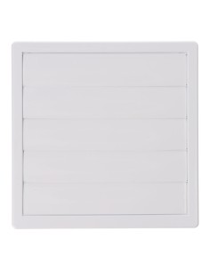 Rejilla ventilación cuadrada empotrable con lamas móviles 170x170mm enclavamiento ø100mm abs blanca