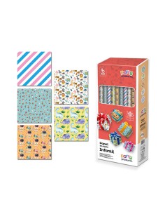 Papel regalo surtido 5 modelos infantil 70 x 100 cm (venta solo caja 50 uds)