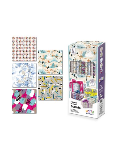 Papel regalo surtido 5 modelos 70 x 100 cm (venta solo caja 50 uds)