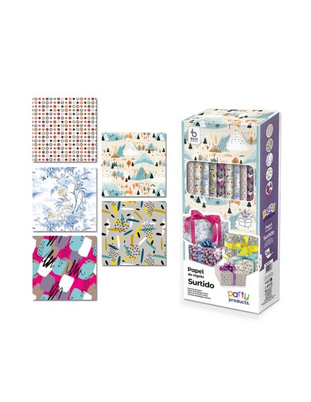 Papel regalo surtido 5 modelos 70 x 100 cm (venta solo caja 50 uds)