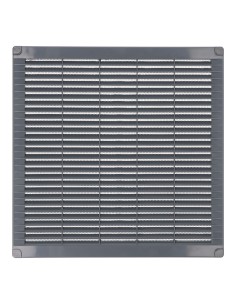 Rejilla ventilación cuadrada con tapones y mosquitera 300x300x7mm abs gris