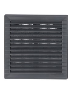 Rejilla ventilación cuadrada empotrable ajustable ø 80-150 con mosquitera 170x170x11,5mm abs gris