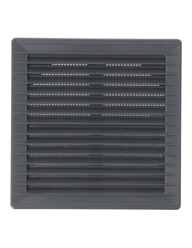 Rejilla ventilación cuadrada empotrable ajustable ø 80-150 con mosquitera 170x170x11,5mm abs gris