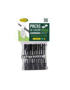 Pinza fijación cuadradas, blister 12unid.