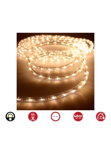 Tubo flexiled 2 vias fijo 48 m 30 leds/m ip44 blanco cálido