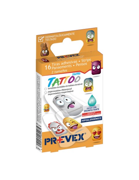 Tiras adhesivas infantiles efecto tattoo 16 uds