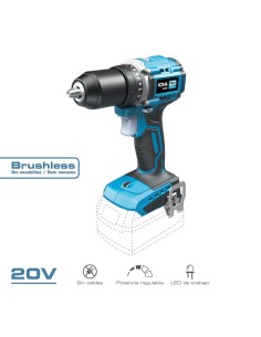 Taladro atornillador compacto brushless 20 v
