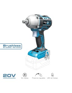 Llave de impacto 20 v brushless 450 nm (sin batería ni cargador)
