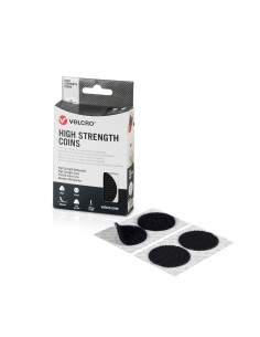 Monedas adhesivas de cierre ultrafuerte negras ø45 mm, 6 pares