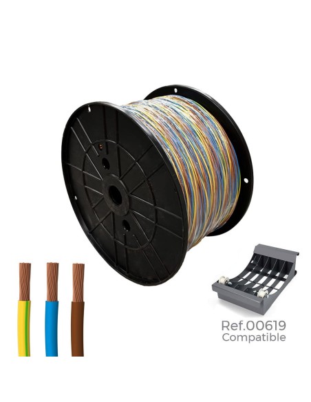 Cablecillo trenzado h07z1-k 3 g 2,50 mm 3 colores, 200 m. (bobina grande)