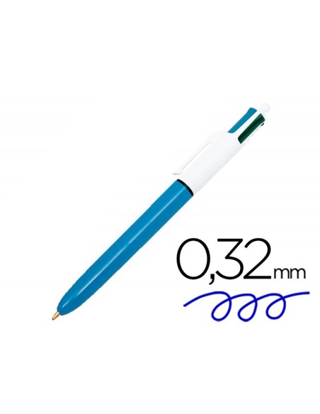 Boligrafo 4 colores punta de 1 mm clasico