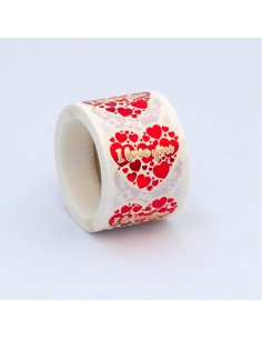 Etiquetas adhesivas corazón "i love you", 250 uds, 45 x 40 mm