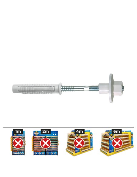 Bolsa 2 unidades fijación lavabo tuerca de nylon ø 10 x 120 fltn