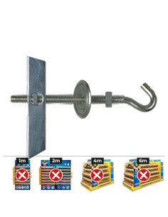 Basculante con gancho m6 con arandela y tuerca (caja 25 unid)