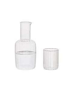 Jarra vidrio agua + vaso 800 ml