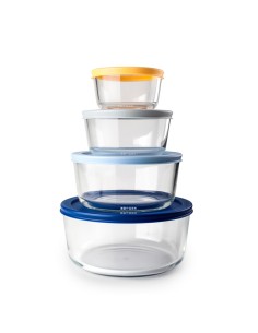 Set 4 fiambreras redondos